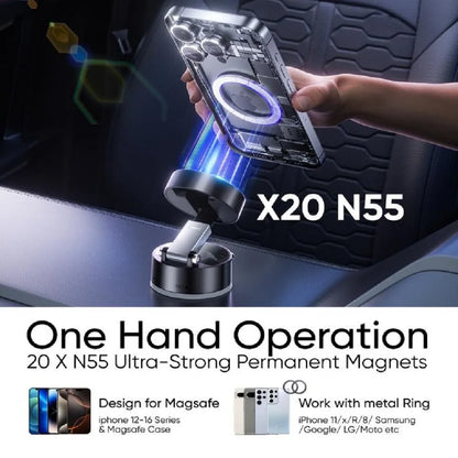 Magnetic Suction Cup Phone Holder | Foldable Multi-Functional Stand