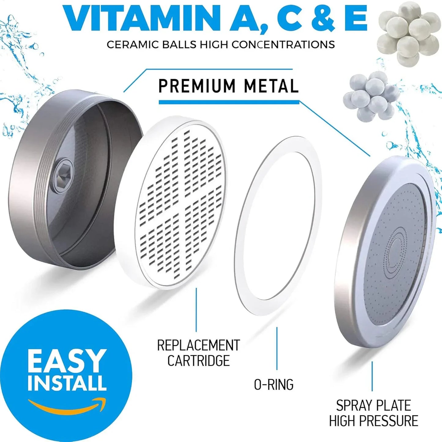 Bath Purifier Shower Head | Filtered Shower Head & Water Softener