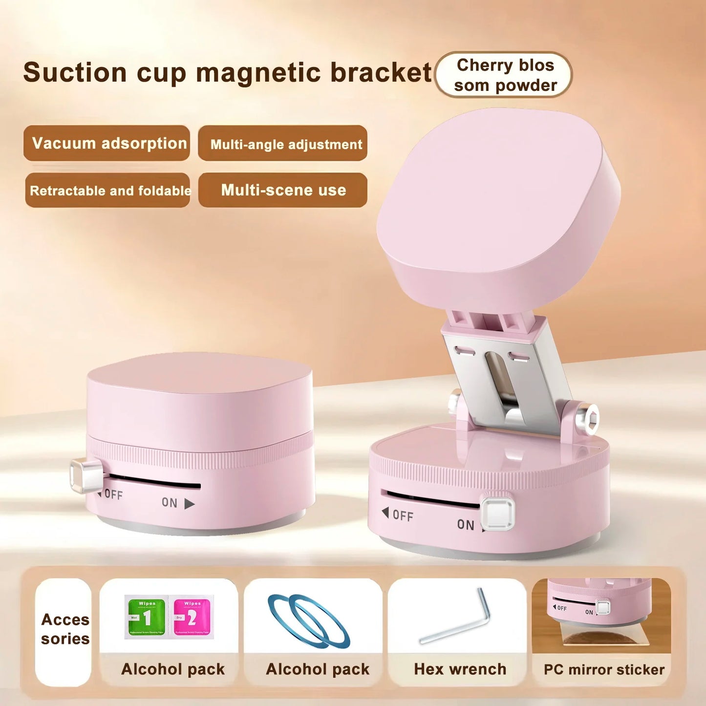 Magnetic Suction Cup Phone Holder | Foldable Multi-Functional Stand
