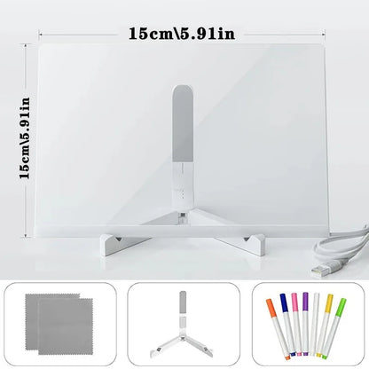 LED Drawing Board for Kids Magic Light Blackboard with Night Lamp Reusable Acrylic Message Doodle Toy Art Montessori Kids Gift