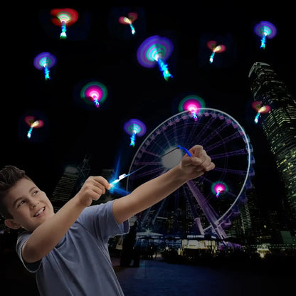 LED Flash Rocket Slingshot Toy | Flying Helicopter Glow Party Gift
