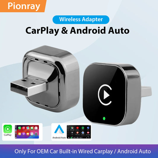 Pionray 2-in-1 Wireless CarPlay & Android Auto Adapter | 5GHz WiFi