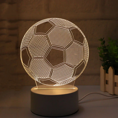Football 3D Night Light | 7-Color Changing Optical Illusion Lamp
