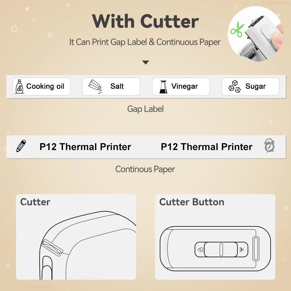 Portable Mini Thermal Label Printer | Marklife P12 Sticker Maker
