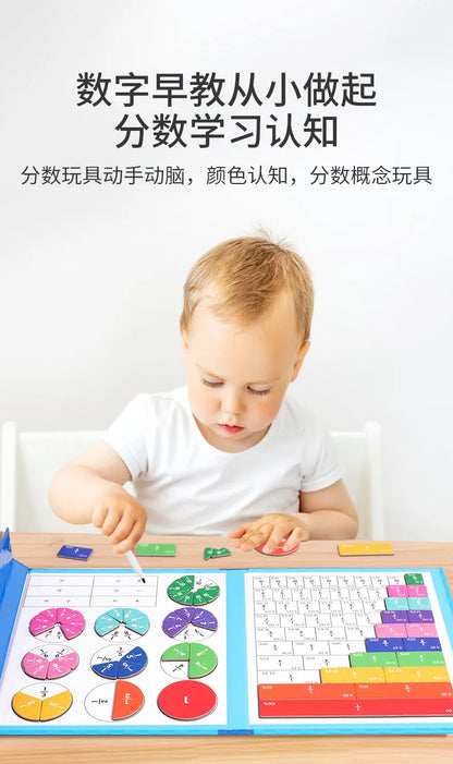 Montessori Fraction Math Toy | Magnetic Wooden Educational Book