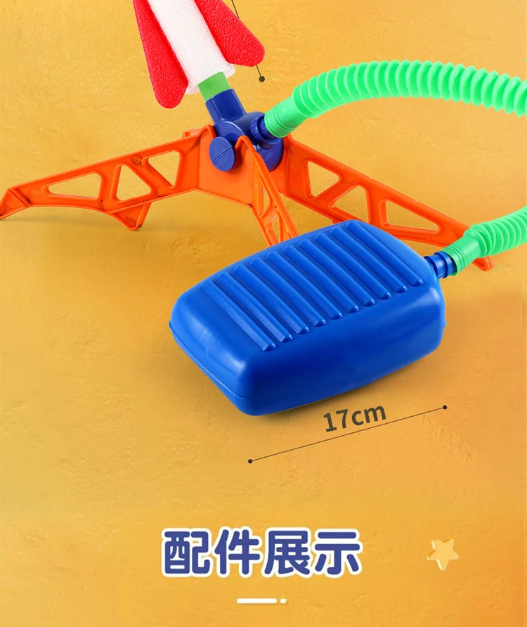 Kids Rocket Launcher Toy | Air Pump Stomp Skyrocket Outdoor Game Gift