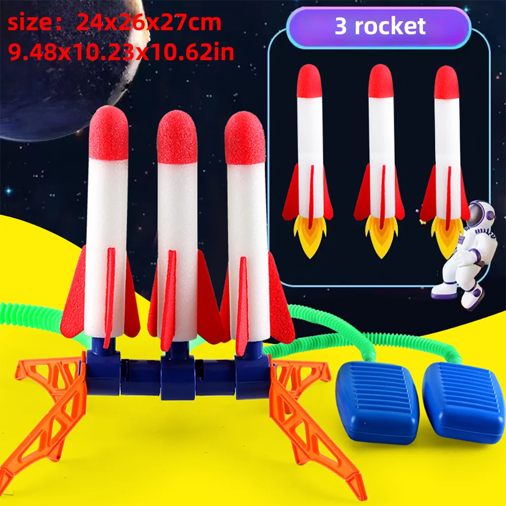 Kids Rocket Launcher Toy | Air Pump Stomp Skyrocket Outdoor Game Gift