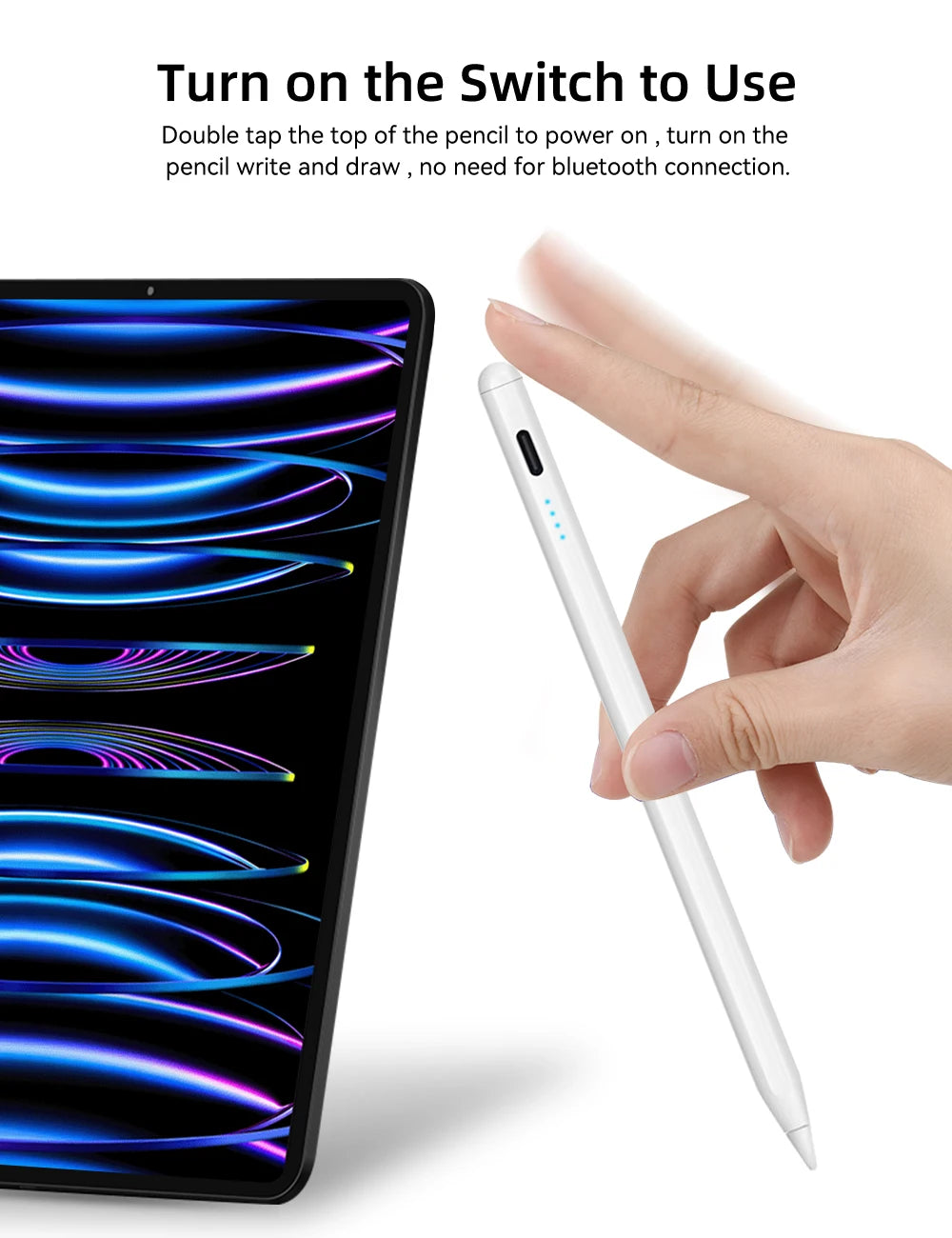 iPad Pencil 2025 M3 Stylus | Palm Rejection Tilt Pen for iPad Pro/Air/Mini