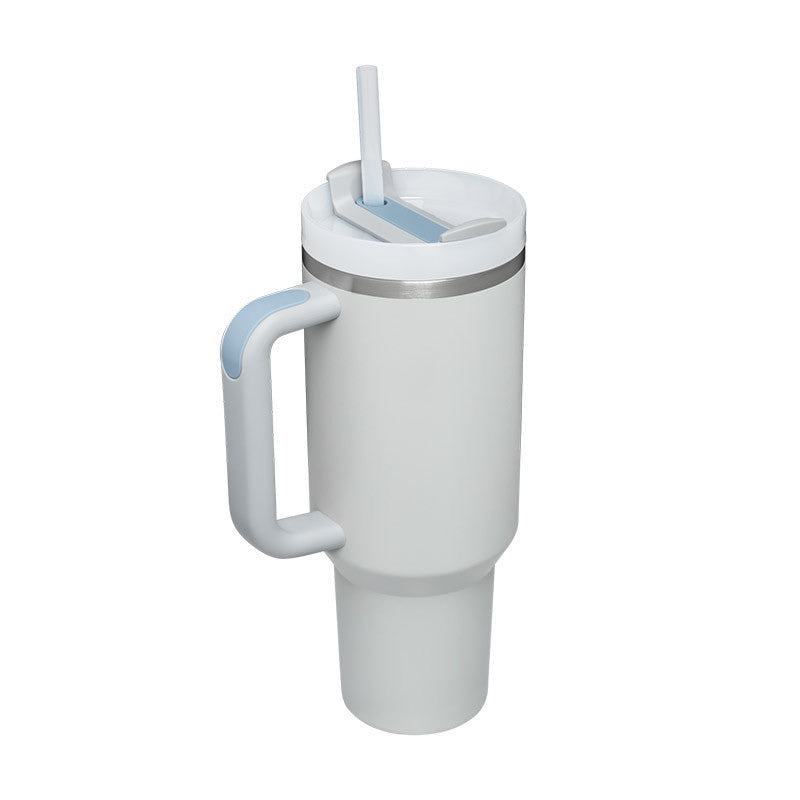 40oz Insulated Tumbler with Handle & Straw | Stainless Steel Travel Mug