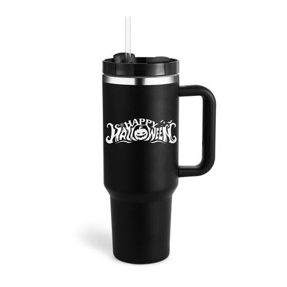 40oz Insulated Tumbler with Handle & Straw | Stainless Steel Travel Mug