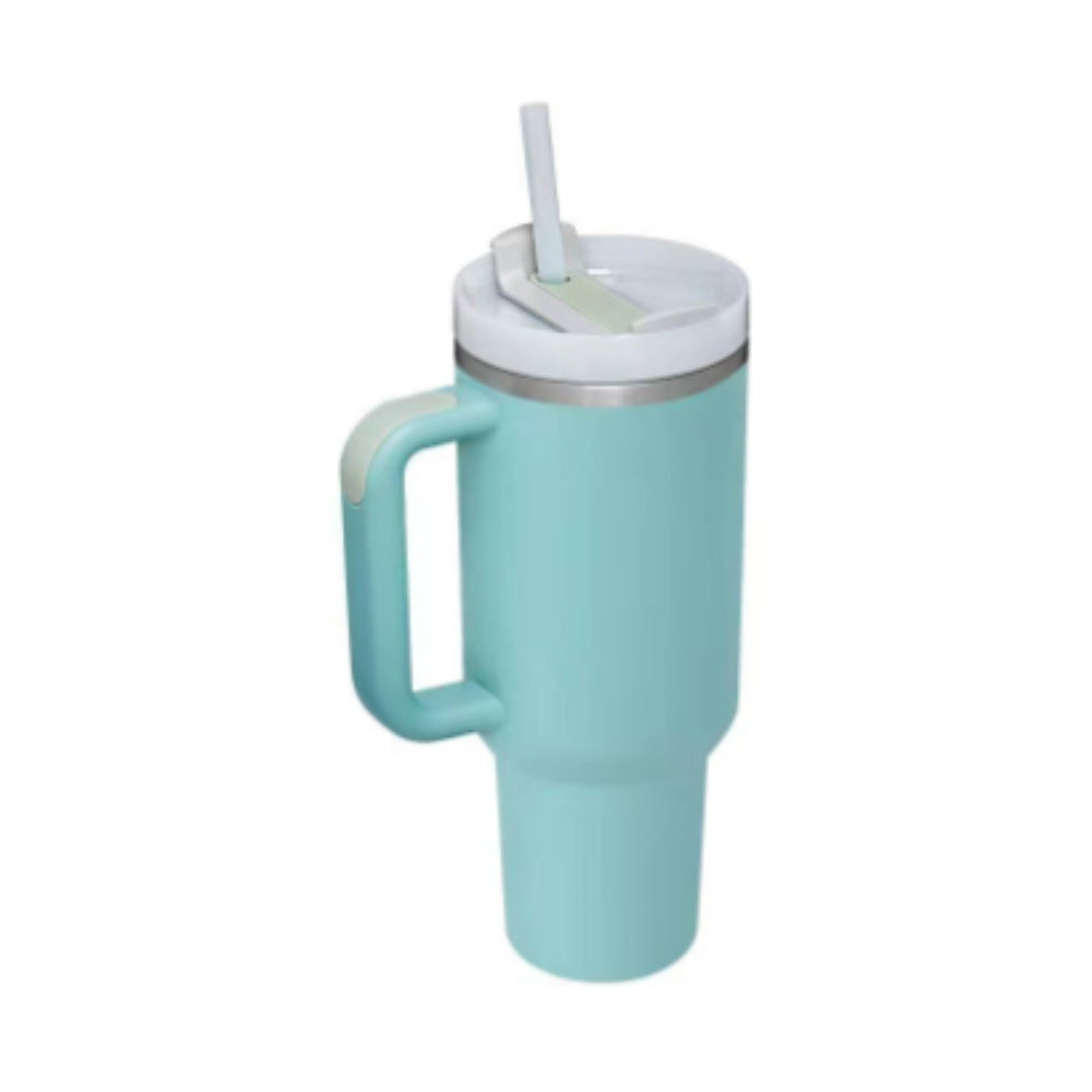 40oz Insulated Tumbler with Handle & Straw | Stainless Steel Travel Mug