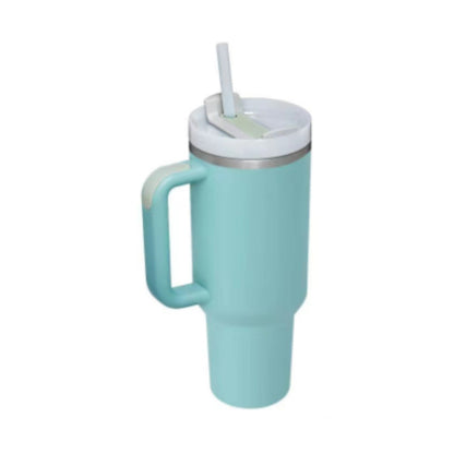 40oz Insulated Tumbler with Handle & Straw | Stainless Steel Travel Mug