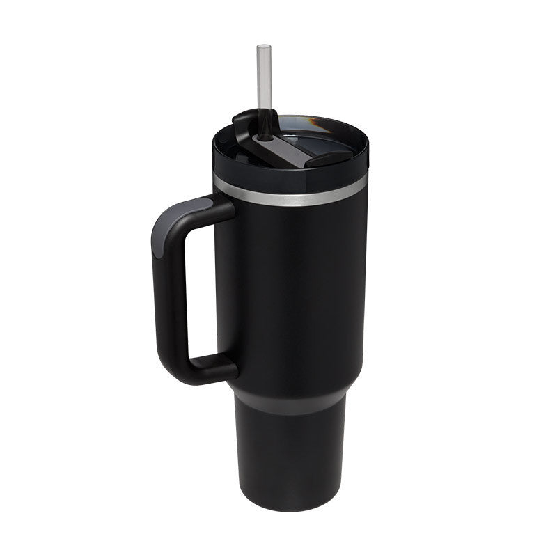 40oz Insulated Tumbler with Handle & Straw | Stainless Steel Travel Mug