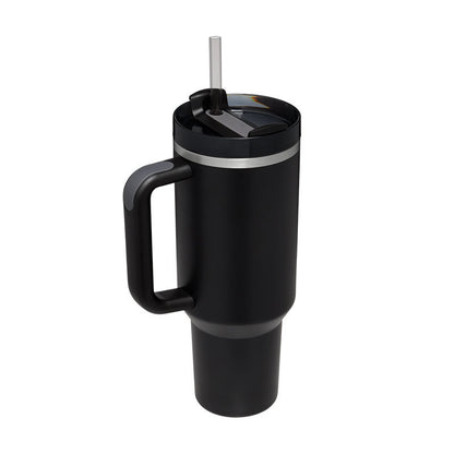 40oz Insulated Tumbler with Handle & Straw | Stainless Steel Travel Mug