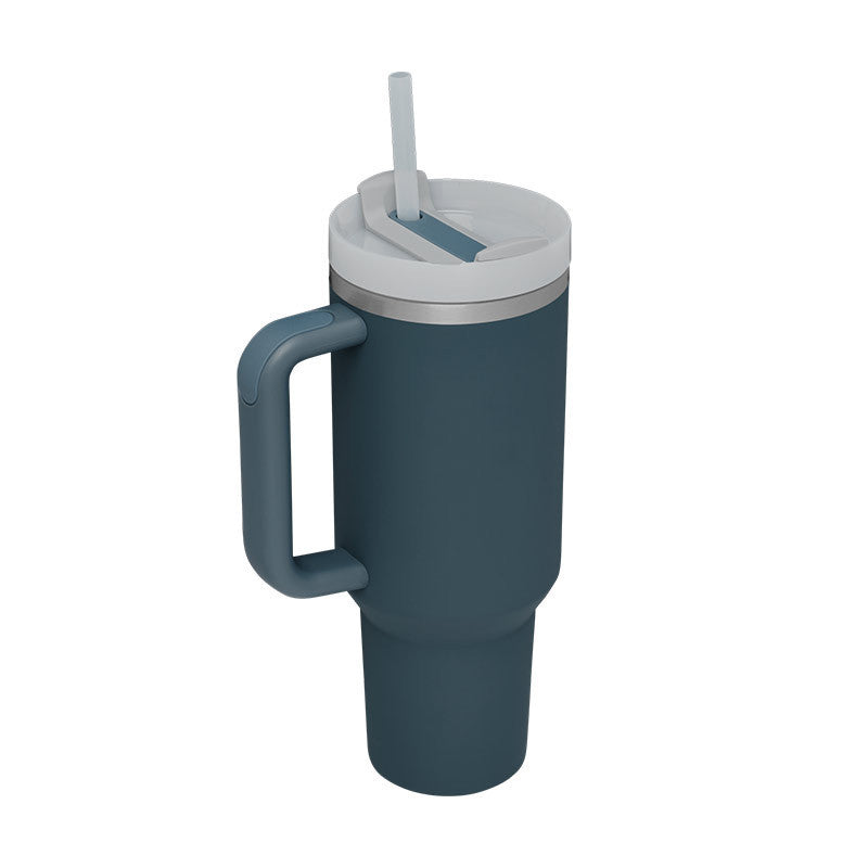 40oz Insulated Tumbler with Handle & Straw | Stainless Steel Travel Mug