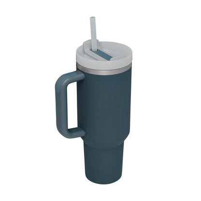 40oz Insulated Tumbler with Handle & Straw | Stainless Steel Travel Mug