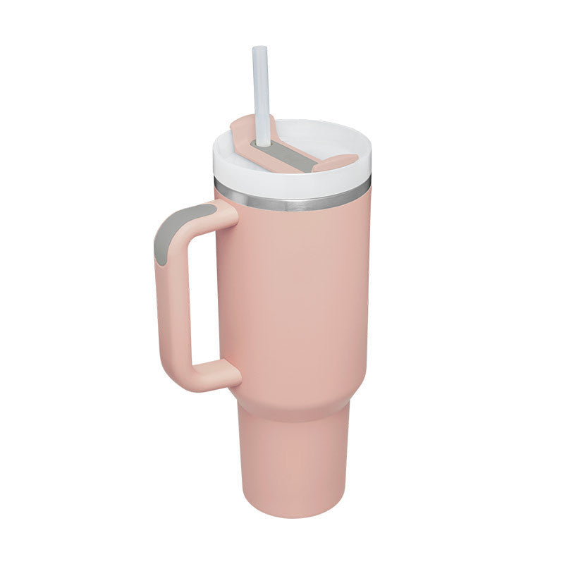 40oz Insulated Tumbler with Handle & Straw | Stainless Steel Travel Mug